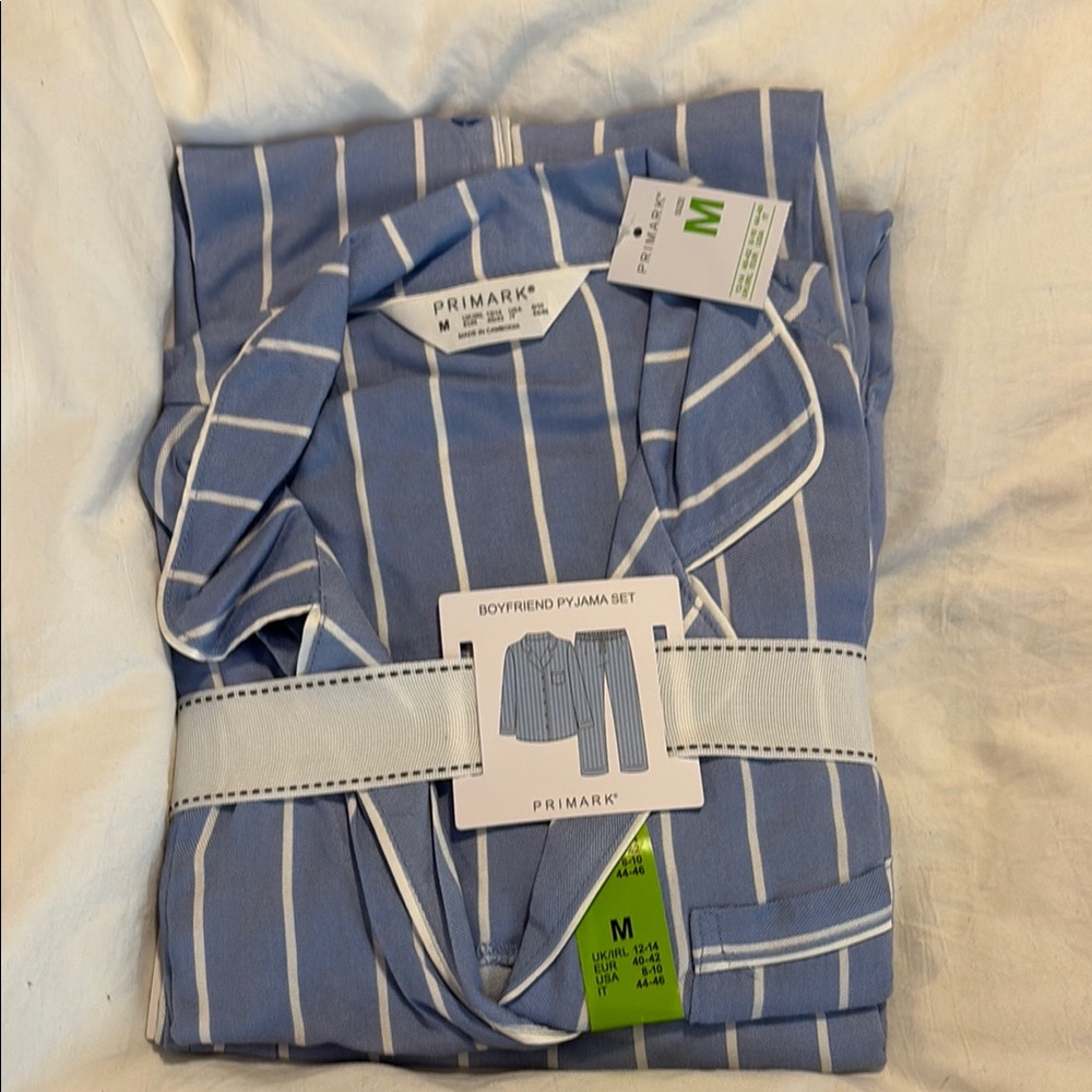Primark Blue Striped Pajama Set